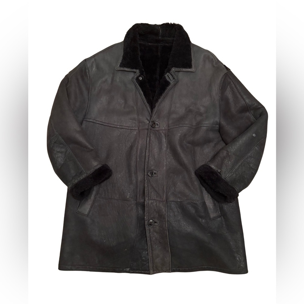 Christ Forest Green and Black Shearling Coat